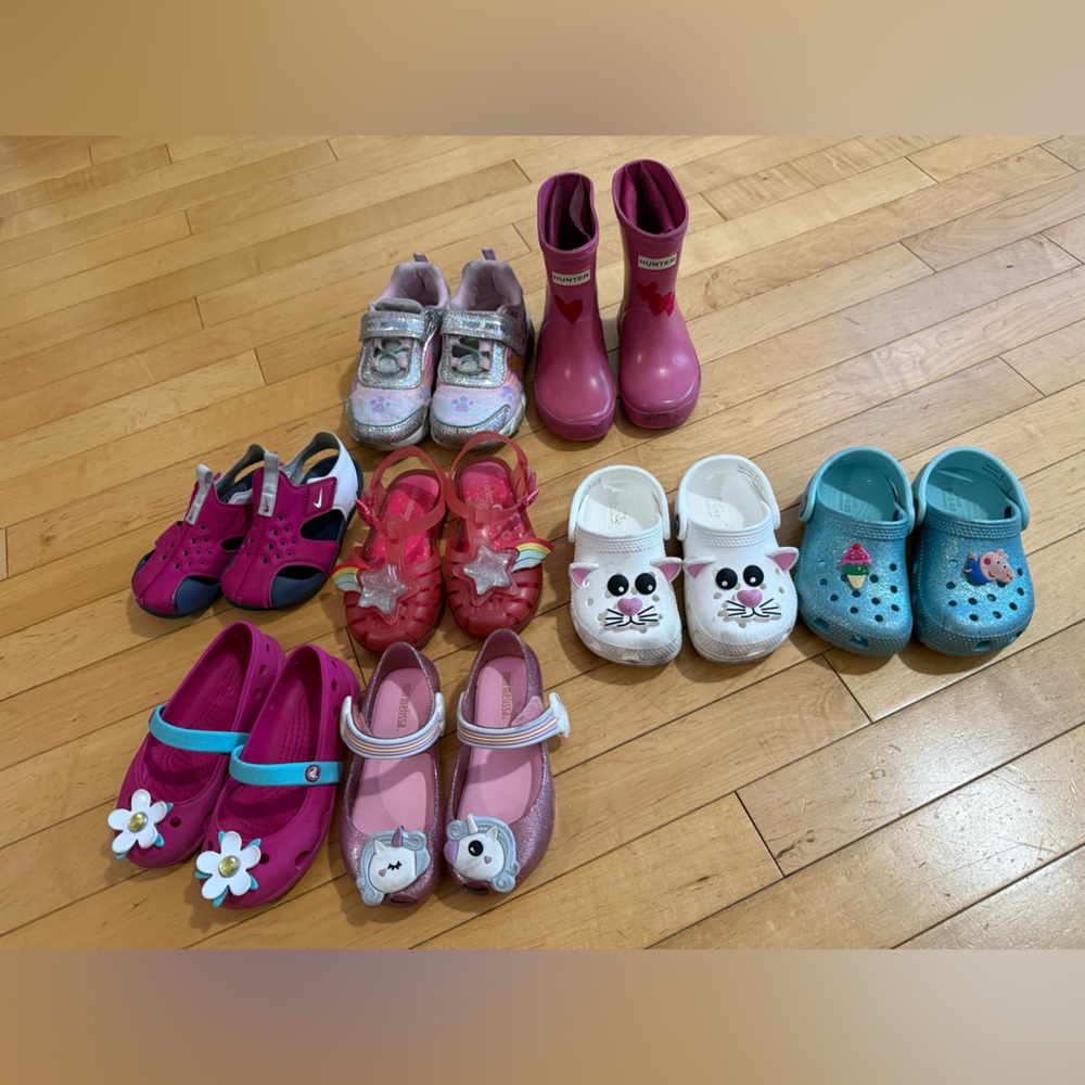 Colorful toddler girl’ shoes bundle us 7-10
